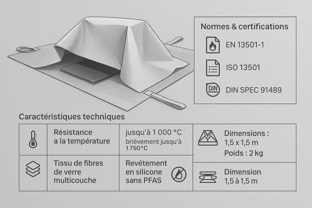 caracteristiques techniques couverture anti feu